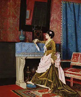 Letter Prints: A Moments Reflection. Auguste Toulmouche (1829-1890)