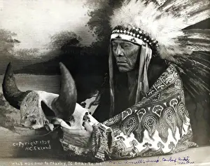 Indians Prints: Montana: 1928 Photograph of Cree Chief Mo-See-Ma-Ma-Mos