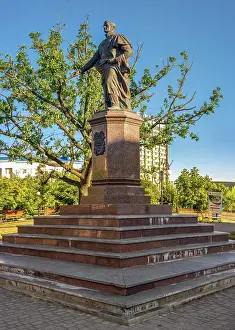 Alley Prints: Monument to Count Vorontsov in Berdyansk, Ukraine