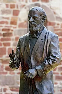 Monument Prints: Monument, statue Konrad Duden, author of the dictionary of German spelling