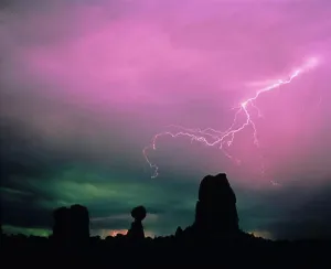 Moonlit Lightning Arches National Park Utah
