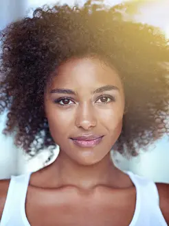 Perfect Prints: Morning, beauty and portrait of black woman with natural glow on skin from dermatology