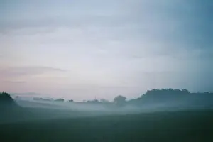 Rise Prints: Morning fog lying over the rolling hills
