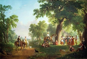 Dirt Road Prints: Morning Ride Dance of the Haymakers; 1851; Oil on canvas Asher Brown Durand; American; 1796-1886