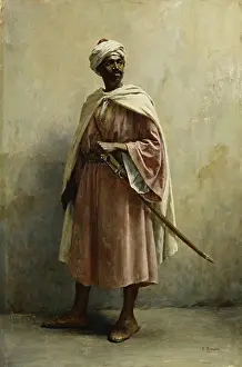 Pink Prints: A Moroccan Warrior. Georges Bretegnier (1860-1892)