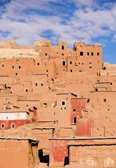 Morocco Prints: Morocco, Adobe buildings of Ait Benhaddou Kasbah