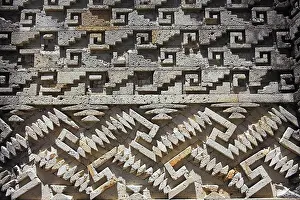 Architectural Prints: Mosaic stone wall, Mitla Archaeological Site