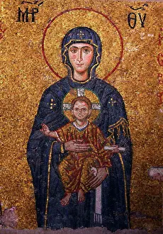 Mystery Prints: Mosaic with Virgin Mary and Jesus Christ in Hagia Sophia by Byzantine Master