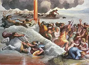 Old Testament Prints: Moses Crossing the Red Sea Raphael (1483-1520 Italian) St