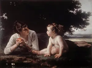 Lying On Front Prints: Mother and Child William-Adolphe Bouguereau (1825-1905/French)