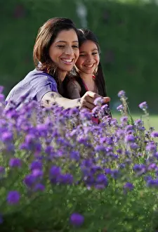 Expressions Prints: Mother and daughter plucking flowers