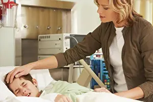 Standing Up Prints: Mother with Sick Child in Hospital