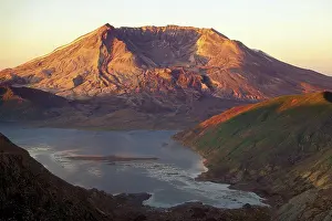 West Coast Prints: Mount St. Helens and Spirit Lake at Sunset