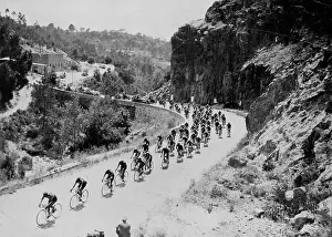 Race Prints: One of the many mountain climbs which make 'Le Tour' a back-breaking assignment for competitors
