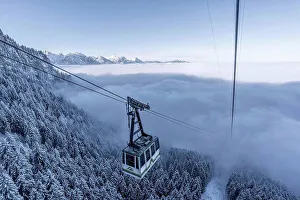 Nebulous Prints: mountain landscape on the Tegelberg (mountain) in South Germany in winter