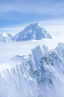 Mountain tops in St. Elias National Park and Preserve, Wrangell Mountains, Wrangell, Alaska