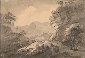 Prepared Prints: Mountainous Landscape with Rocky Crag at Right