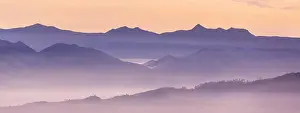 Berg Prints: Mountains silhouette mountain silhouette at sunrise in spring season Copyright: xZoonar