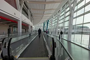 Walkway Prints: Moving walkway in an airport; Calgary, Alberta, Canada