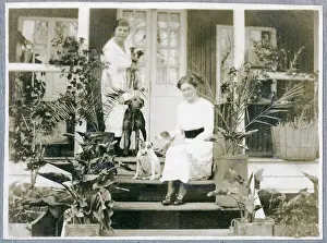 Tennis Prints: Mrs Bungey standing on a tennis court