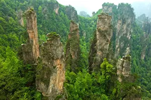 National Landmark Prints: Mt Tianzi, Shentang Gulf, Zhangjiajie, Hunan Province, China, Asia