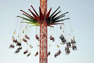 Movements Prints: MUNICH, GERMANY, October 3: Chairoplane on the Oktoberfest in Munich