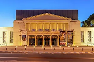 Atmospheric Light Prints: The Municipal Theatre at Dusk, Nicosia, Cyprus, Europe