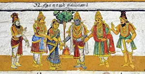 Ceremony Prints: Murals- Epic Ramayana-Wall Paintings in Ramasamy Temple at Kumbakonam