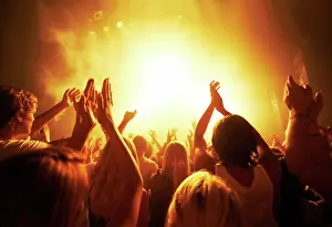 Live Prints: Music, concert and crowd with light