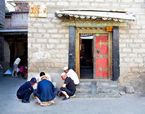 Muslim Prints: Muslim men gambling, Tibet