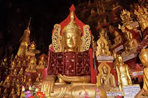 Shining Prints: Myanmar, Shan, Pindaya. The fantastic Buddhist Caves at Pindaya in Myanmar