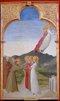 Assisi Prints: The Mystical Marriage Of St. Francis Of Assisi by Sassetta (1392-1450) / Musee Conde