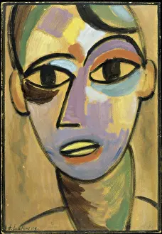 Primitive Prints: Mysticher Kopf: Jungling I ca. 1917 Alexej von Jawlensky (1867-1941 Russian) Christie's Images