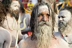 Fotografie Prints: Naga sadhu near kshipra river, ujjain