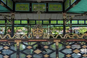 Asian Prints: A naga statue on a fence of one of the pavilions at the Kraton of Yogyakarta (Keraton Ngayogyakarta Hadiningrat)