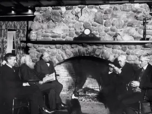 Businessmen Prints: Napanoch, New York: c. 1920 The Famous Four visiting the Yama Farms Inn in the Catskills