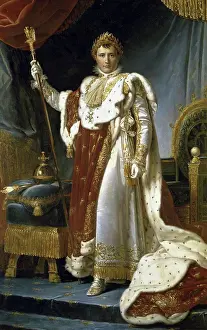 Apparel Prints: Napoleon in Royal Costume (Napoleon en Costume de Sacre) 1804 Francois Pascal Simon Gerard (1770-1837/French)