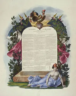 Nation Prints: The Nation The Law The King - French Constitution of September 14