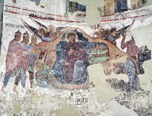 Madonna Prints: The Nativity of Christ by Anonymous / Ateni Sioni Church / 1080 / Georgia / Fresco / Bible / Medieval art