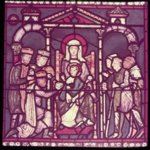 Shepherd Prints: The Nativity, stained glass window, France, Chartres, Chartres Cathedral, 12th Century