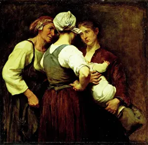 Small Group Of People Prints: Among Neighbours. Elizabeth Nourse (1859-1938)