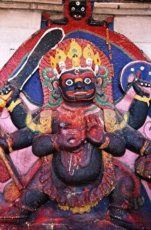 Illustration Prints: Nepal, Kathmandu Valley, Kathmandu, Durbar Square, sculpture of Kala Bhairava