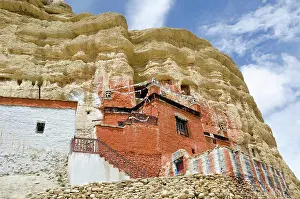Nepal Prints: Nepal, Upper Mustang, Ancient Nyphu cave monastery near Lo Manthang