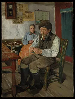 Paint Prints: The Net Mender (Garnbinderen) 1879 Christian Krohg Krohg painted this working couple at Skagen