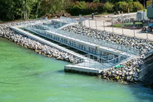 Fisch Prints: Neubau einer Fischtreppe am Lech in Bayern Neubau einer Fischleiter am Lech als Fischaufstiegshilfe zur Laichwanderung