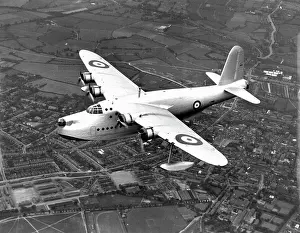 Plane Prints: New Giant Flying Boat Bomber. The 'Sunderland' in flight