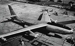 Aeronautics Prints: New High Speed Jet Bomber Has Sweptback Wings -- As large as B-29 Superfortress