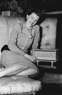 1941 Prints: Something New In Radio -- One of the many new designs in radio is shown in this picture taken at Radio Olympia