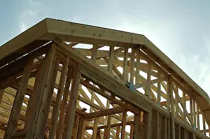 Projects Prints: New residential construction home framing site