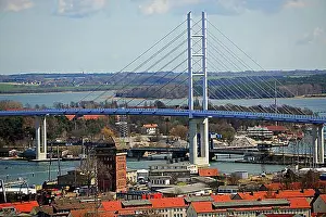 New Ruegendammbruecke bridge crossing the Strelasund to the island of Ruegen